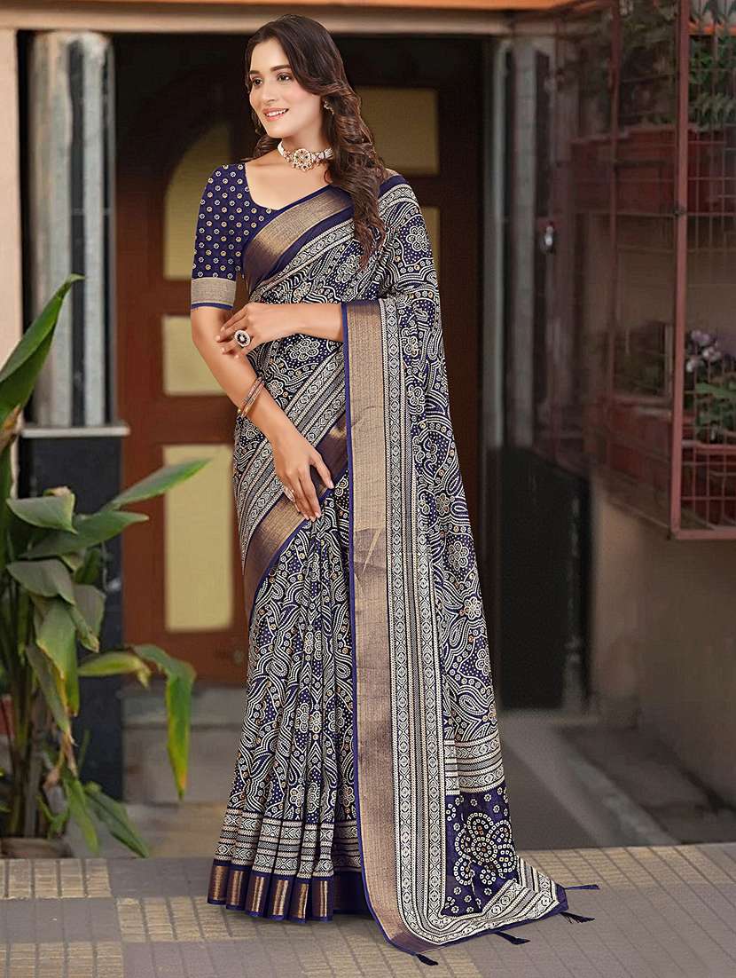 women printed casual wear saree with blouse - 22491581 -  Standard Image - 2