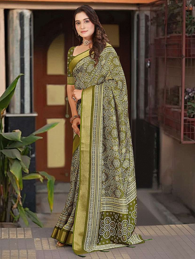 women printed casual wear saree with blouse - 22491582 -  Standard Image - 2