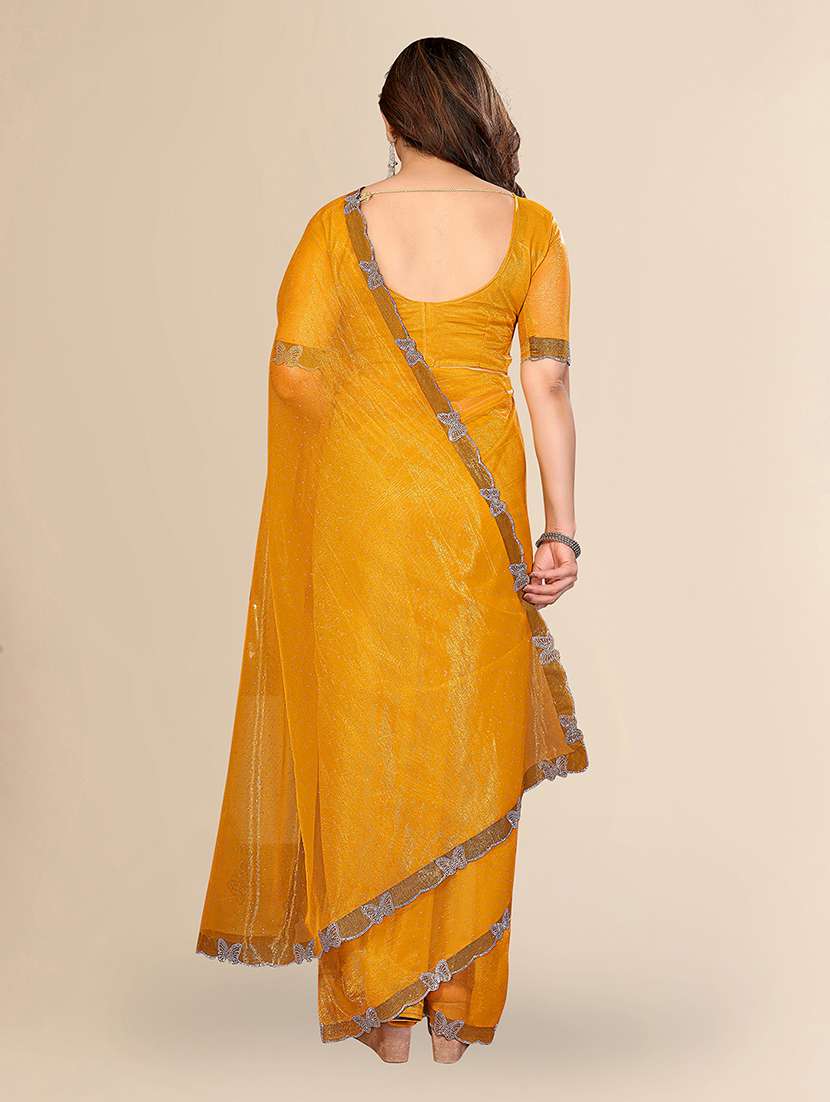 women solid with work embellished saree with blouse - 22492390 -  Standard Image - 2