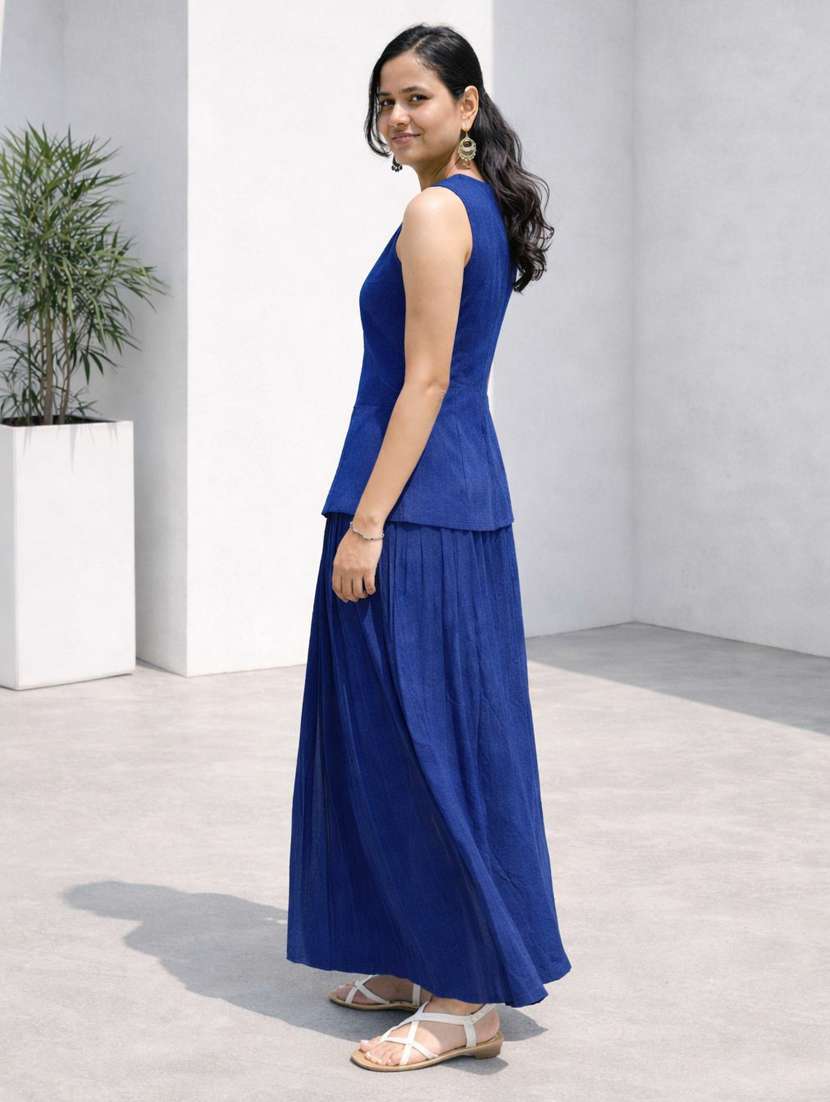 women solid sleeveless top and palazzo co-ord set - 22494870 -  Standard Image - 2