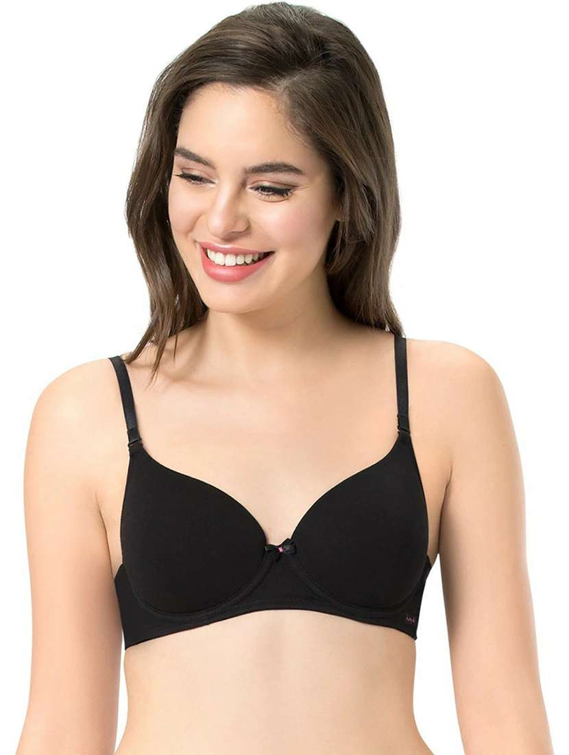 women solid regular bra