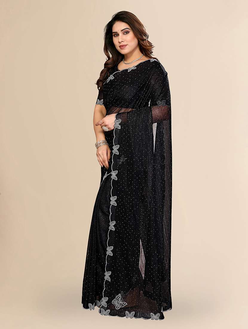 women solid with work embellished saree with blouse - 22494999 -  Standard Image - 2