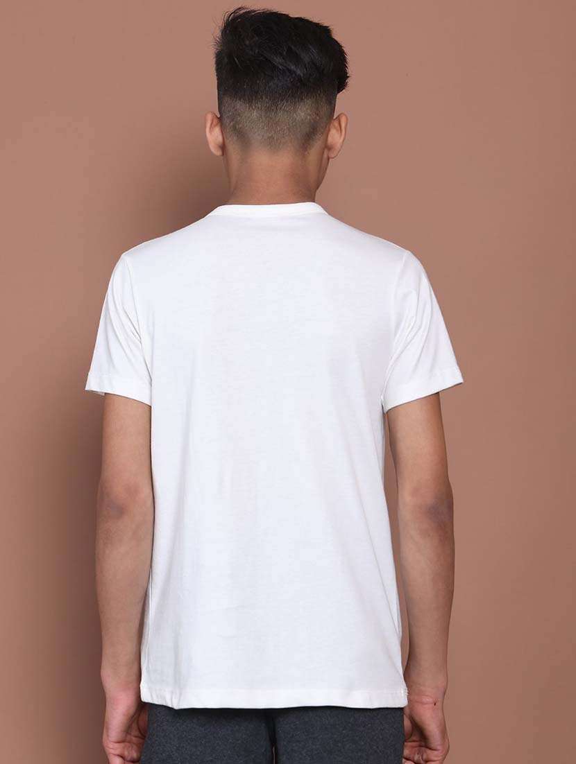 boys white cotton solid henley neck short sleeve t-shirt - 22495141 -  Standard Image - 2