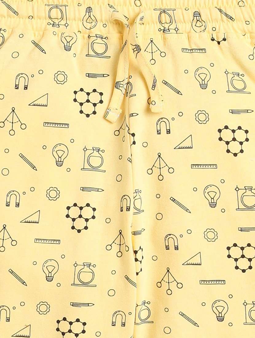 yellow printed cotton blend track pant trousers - 22495209 -  Standard Image - 2