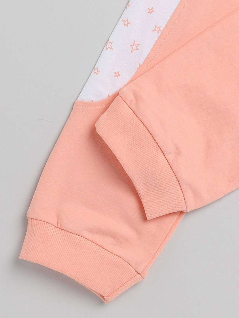 girls peach cotton blend track pant trouser - 22495210 -  Standard Image - 2