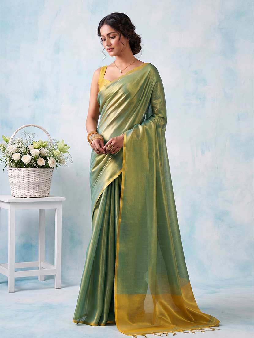 women solid plain saree with blouse