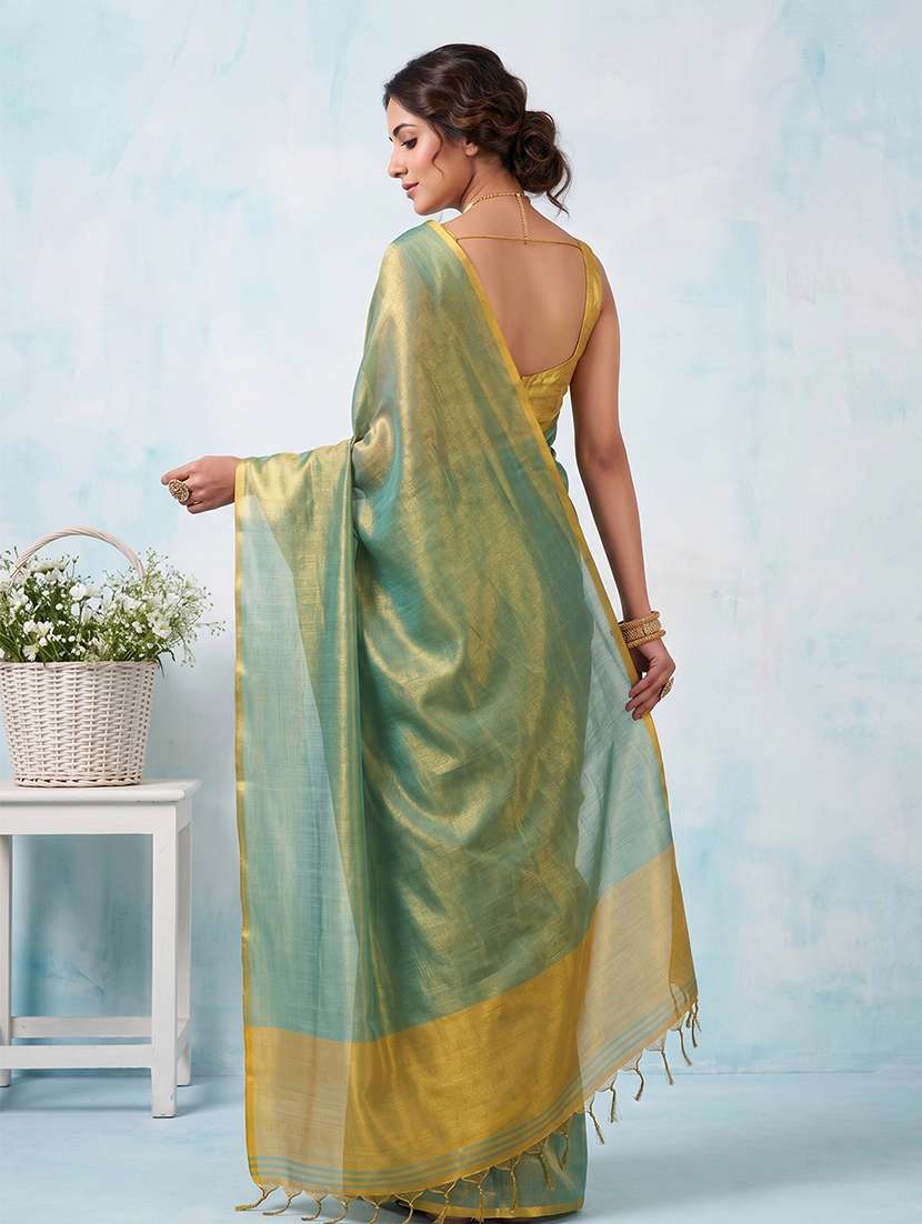 women solid plain saree with blouse - 22495286 -  Standard Image - 2