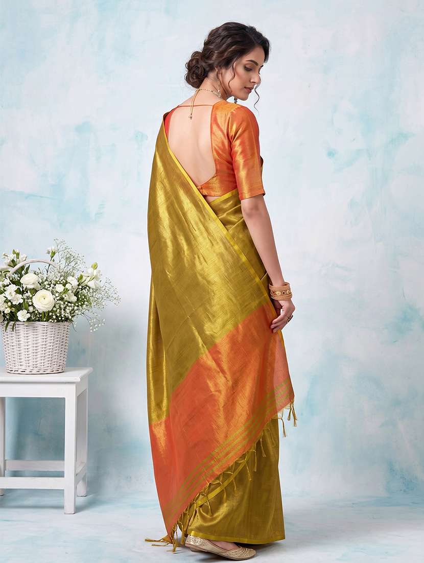 women solid plain saree with blouse - 22495287 -  Standard Image - 2