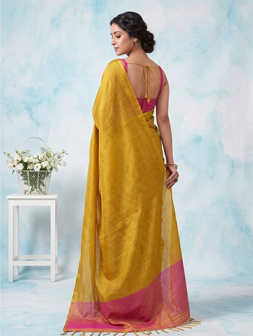 women solid plain saree with blouse - 22495289 -  Standard Image - 2