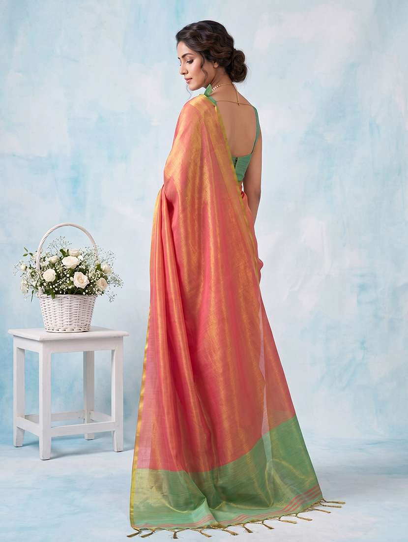 women solid plain saree with blouse - 22495290 -  Standard Image - 2