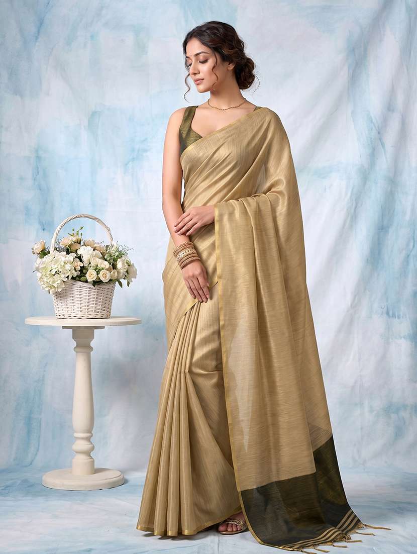 women solid plain saree with blouse