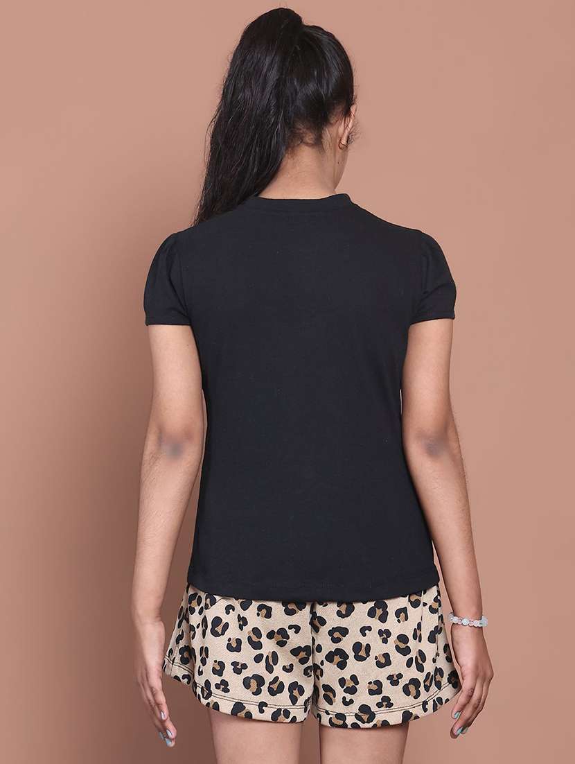 girls black cotton t-shirt - 22495306 -  Standard Image - 2