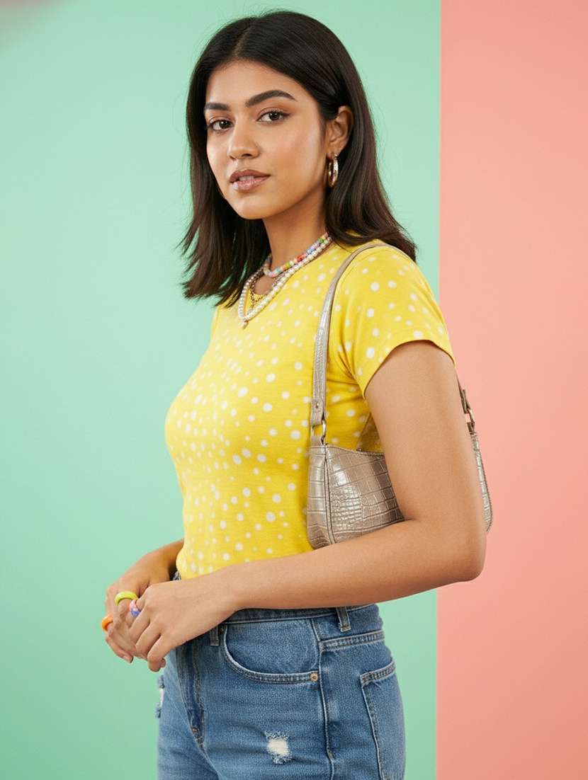 girls polka dot short sleeve round neck t-shirt - 22495873 -  Standard Image - 2
