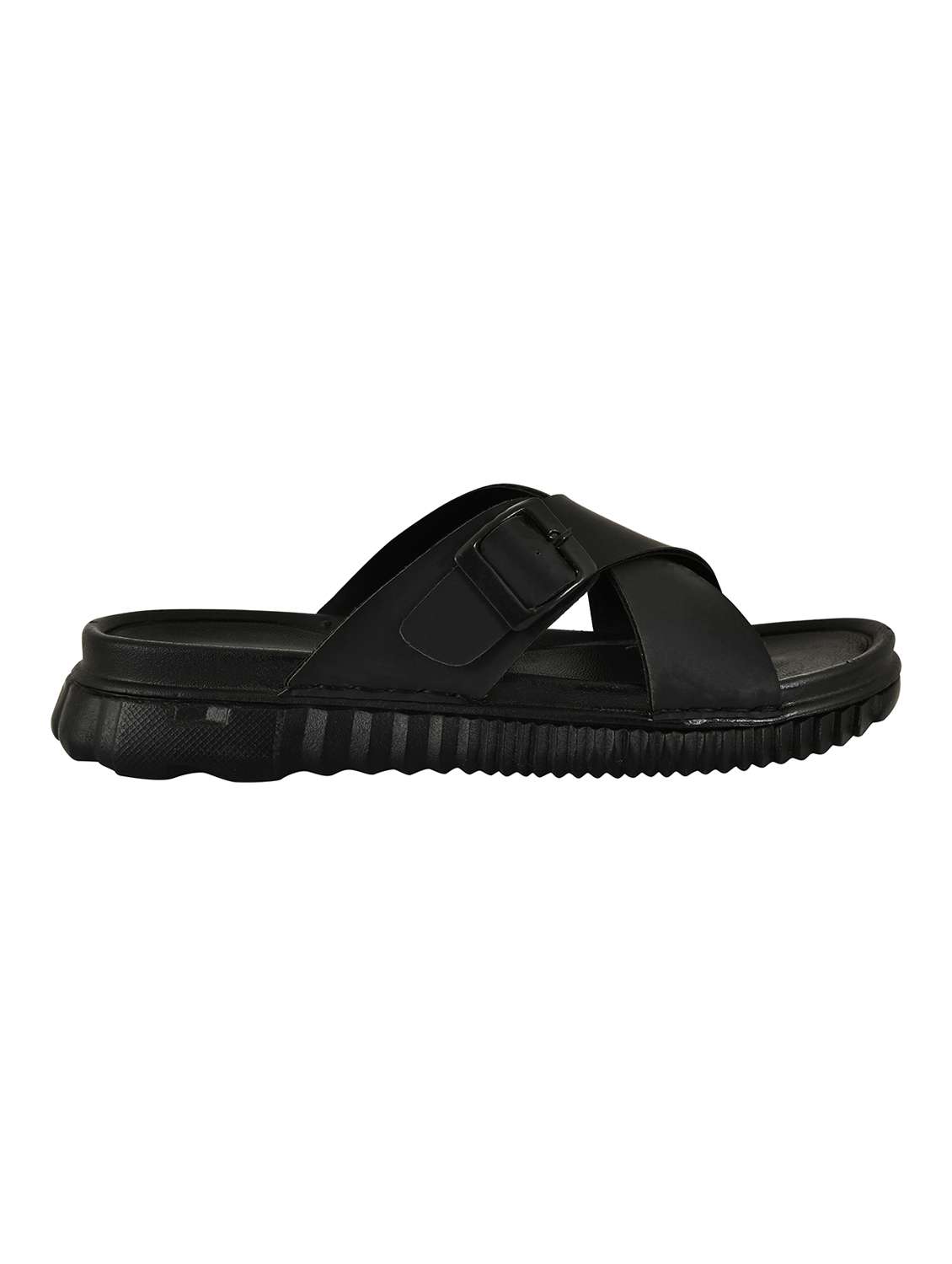 Men Black Slip On Sandal - 22495886 -  Standard Image - 2