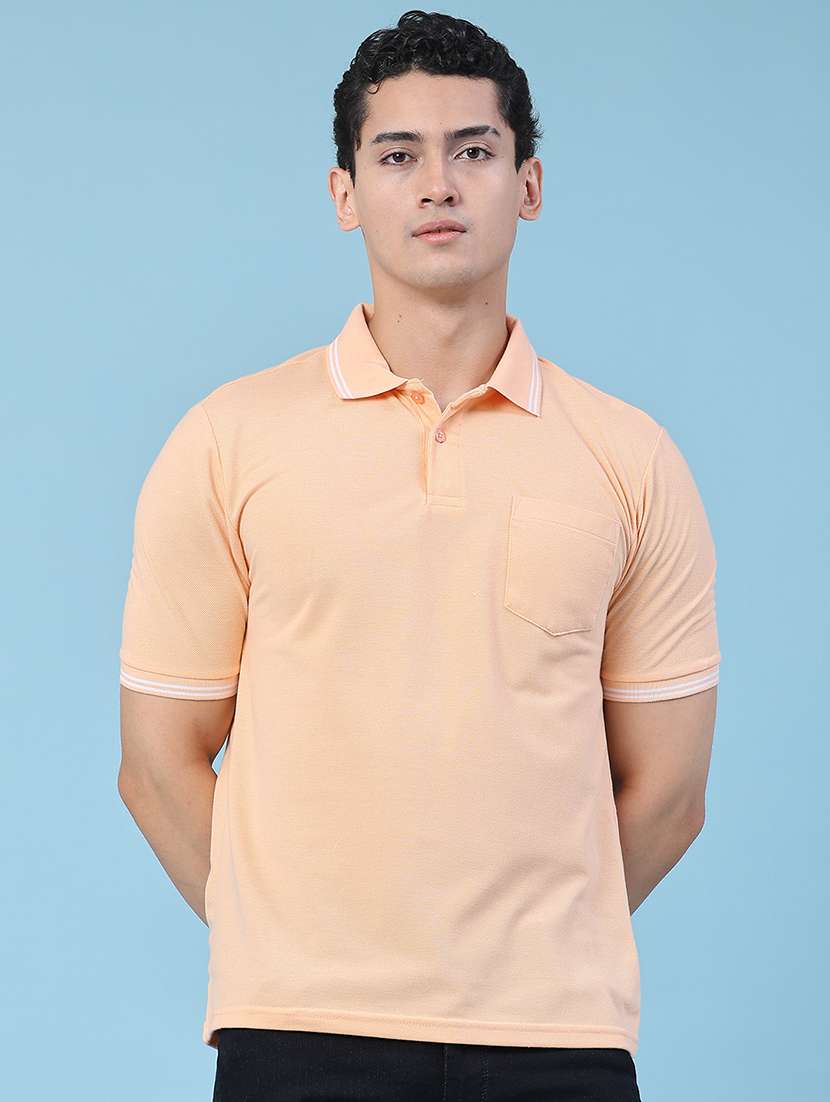 Men Solid Short Sleeves Polo T-shirt - 22496395 -  Standard Image - 2