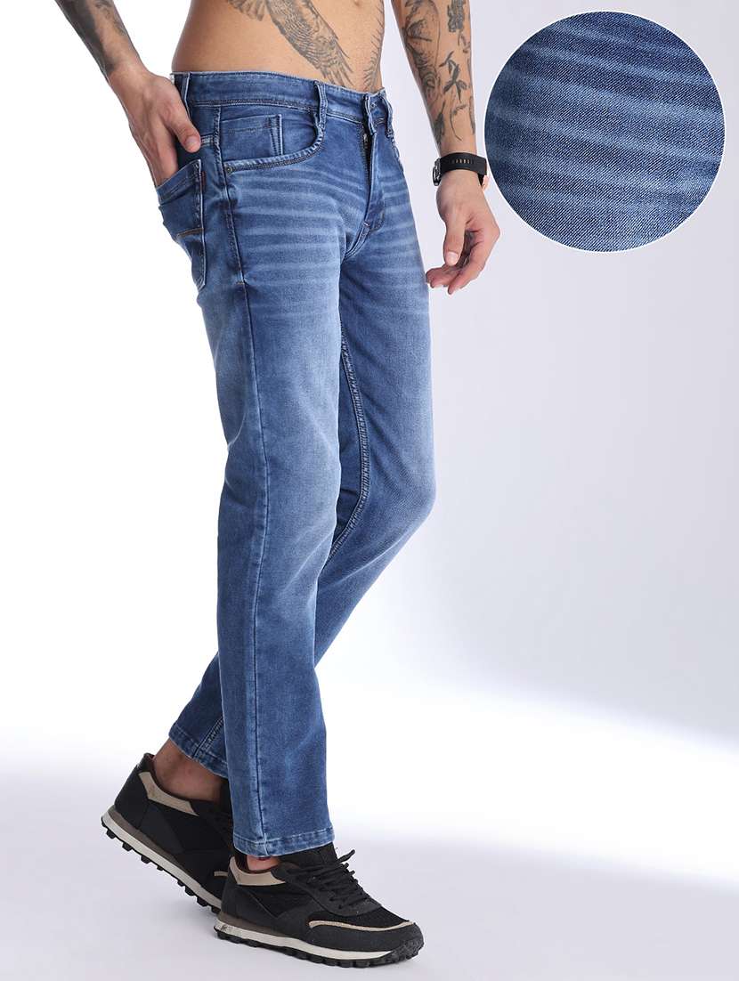 men washed mid rise ankle length slim fit jeans - 22496411 -  Standard Image - 2