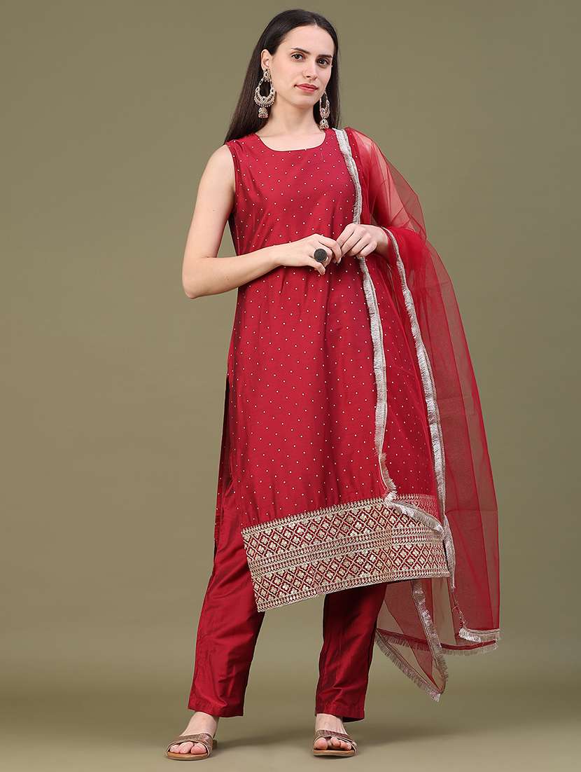 Women Printed Sleeveless Kurta Pant With Dupatta Set - 22496668 -  Standard Image - 2