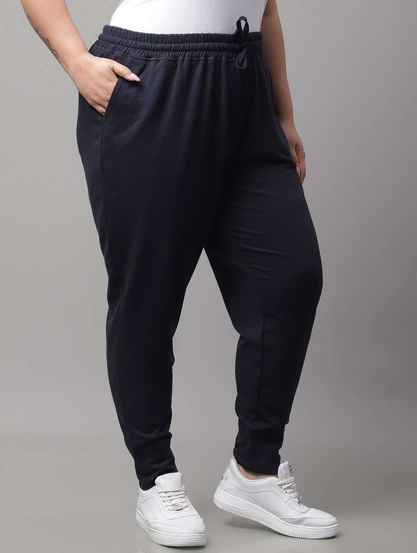 women solid mid rise track pant - 22496699 -  Standard Image - 2