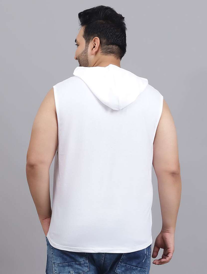 men plus size solid sleeveless hooded t-shirt - 22497157 -  Standard Image - 2