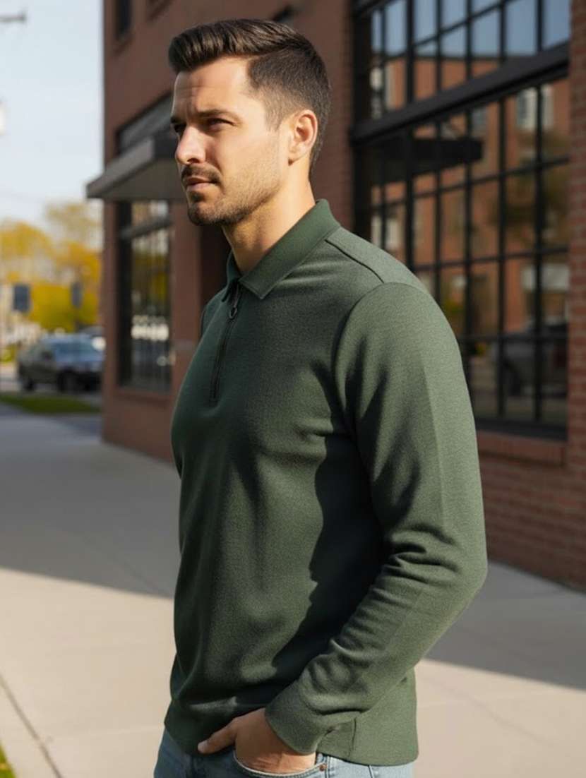 Men Solid Long Sleeve Regular Fit T-shirt - 22497357 -  Standard Image - 2