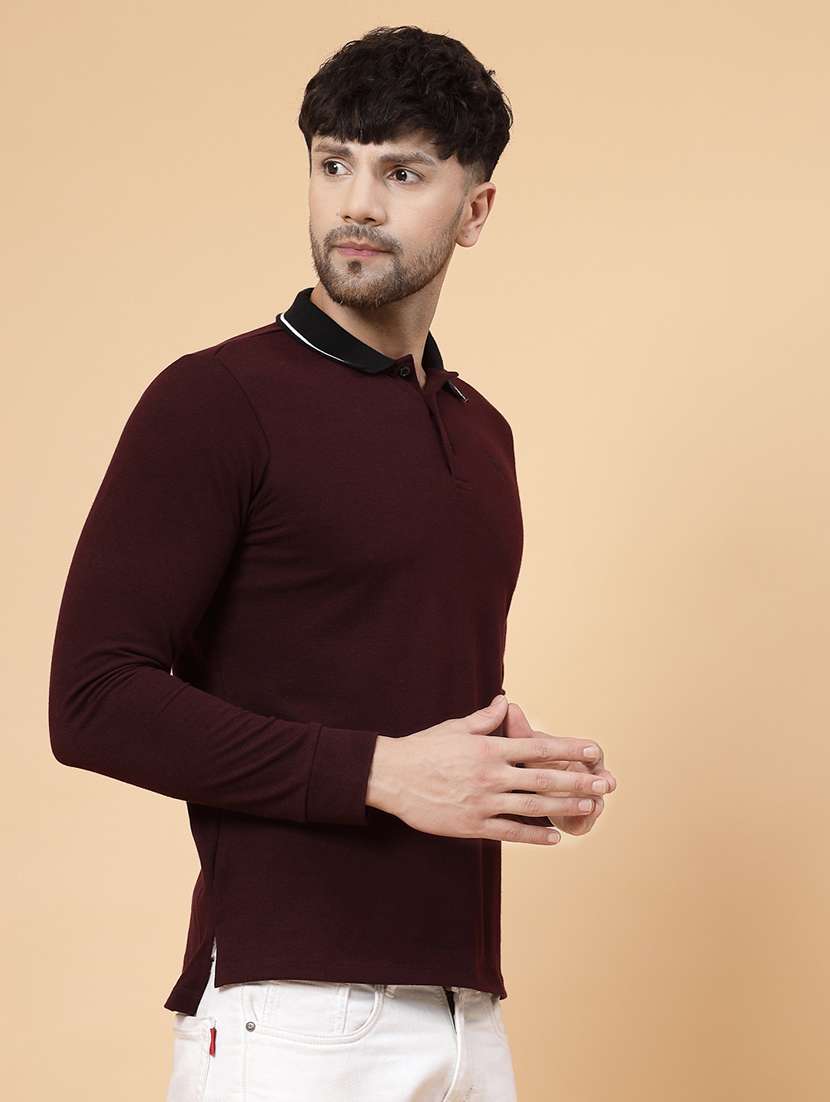 Men Solid Long Sleeve Regular Fit T-shirt - 22497389 -  Standard Image - 2