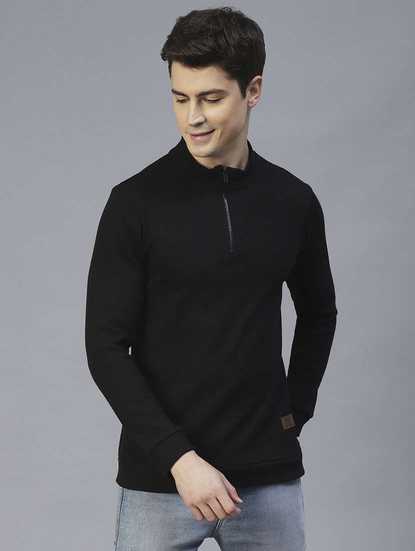 Men Self Design Long Sleeve Regular Fit T-shirt - 22497391 -  Standard Image - 2