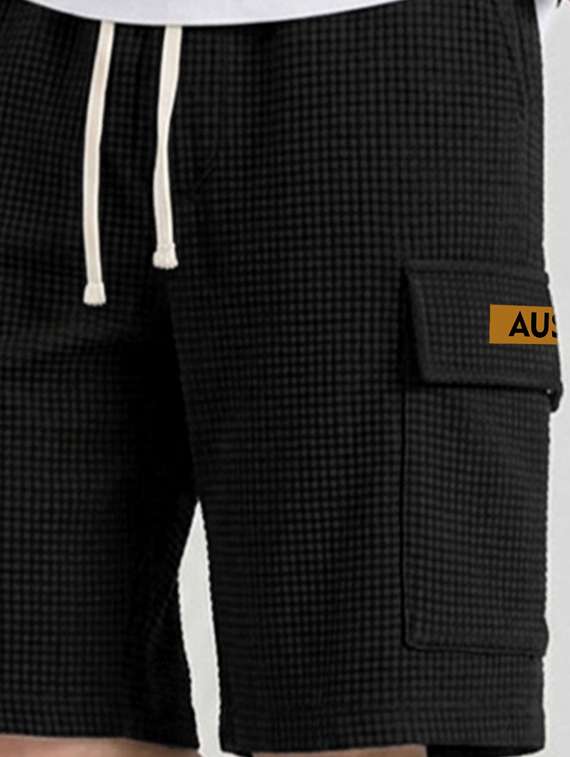 men textured mid rise regular fit cargo shorts - 22497411 -  Standard Image - 2