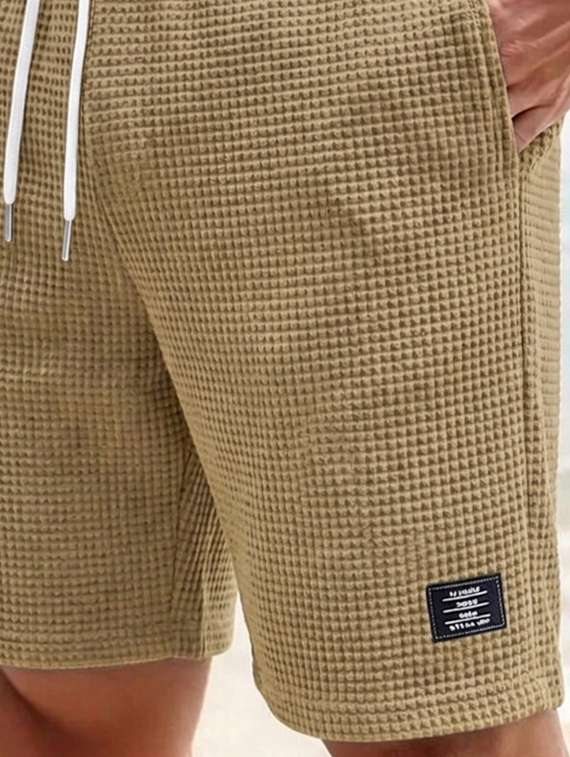 men textured mid rise regular fit short - 22497416 -  Standard Image - 2