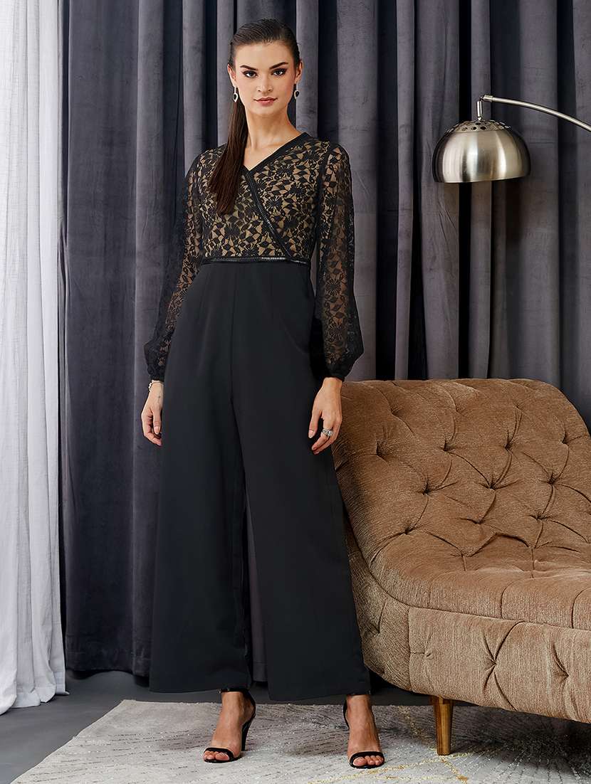 women self design long sleeve full leg jumpsuit - 22497479 -  Standard Image - 2