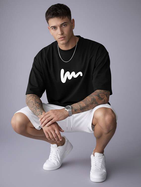 men printed short sleeve oversized t-shirt