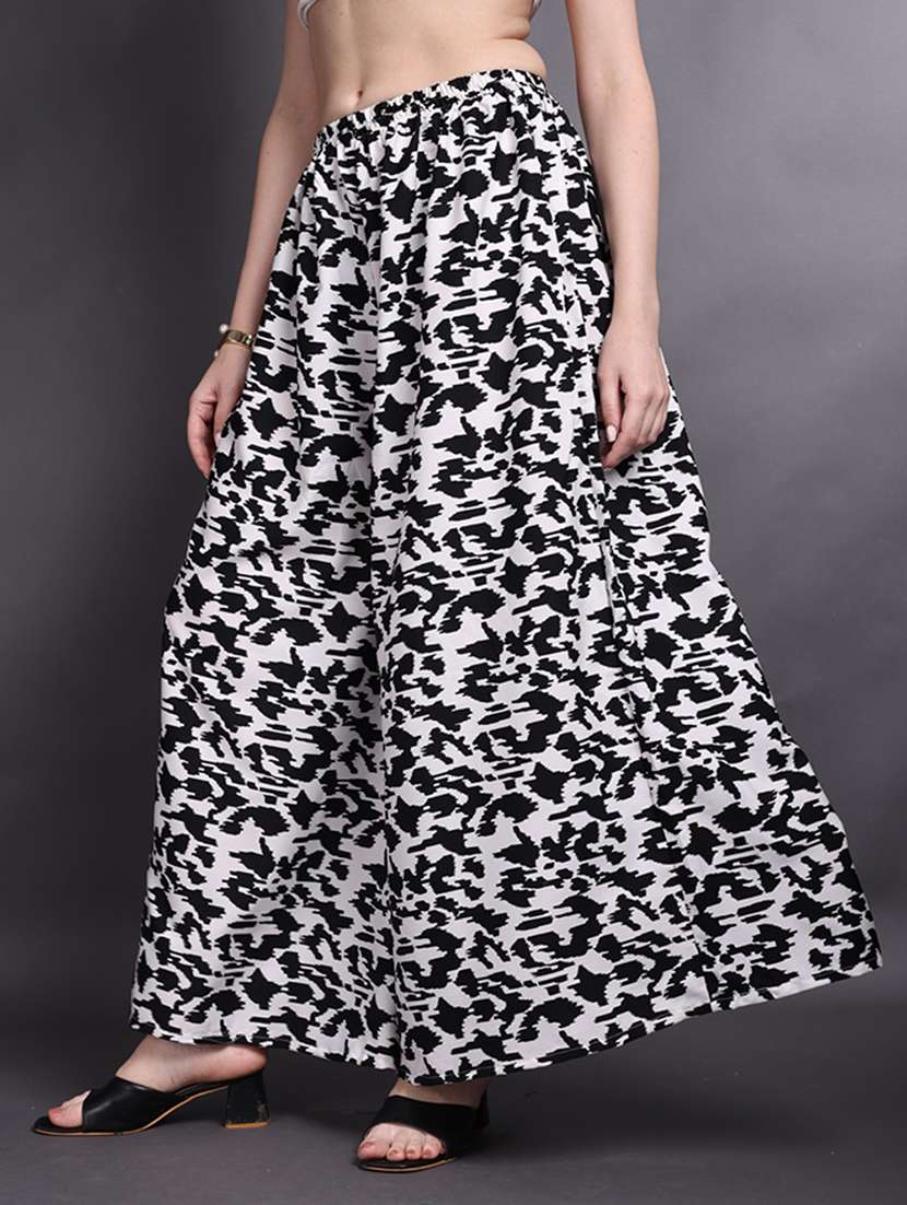 women printed mid rise flared palazzo - 22497577 -  Standard Image - 2