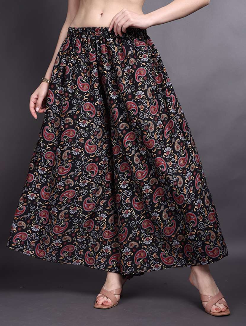 women printed mid rise flared palazzo - 22497578 -  Standard Image - 2