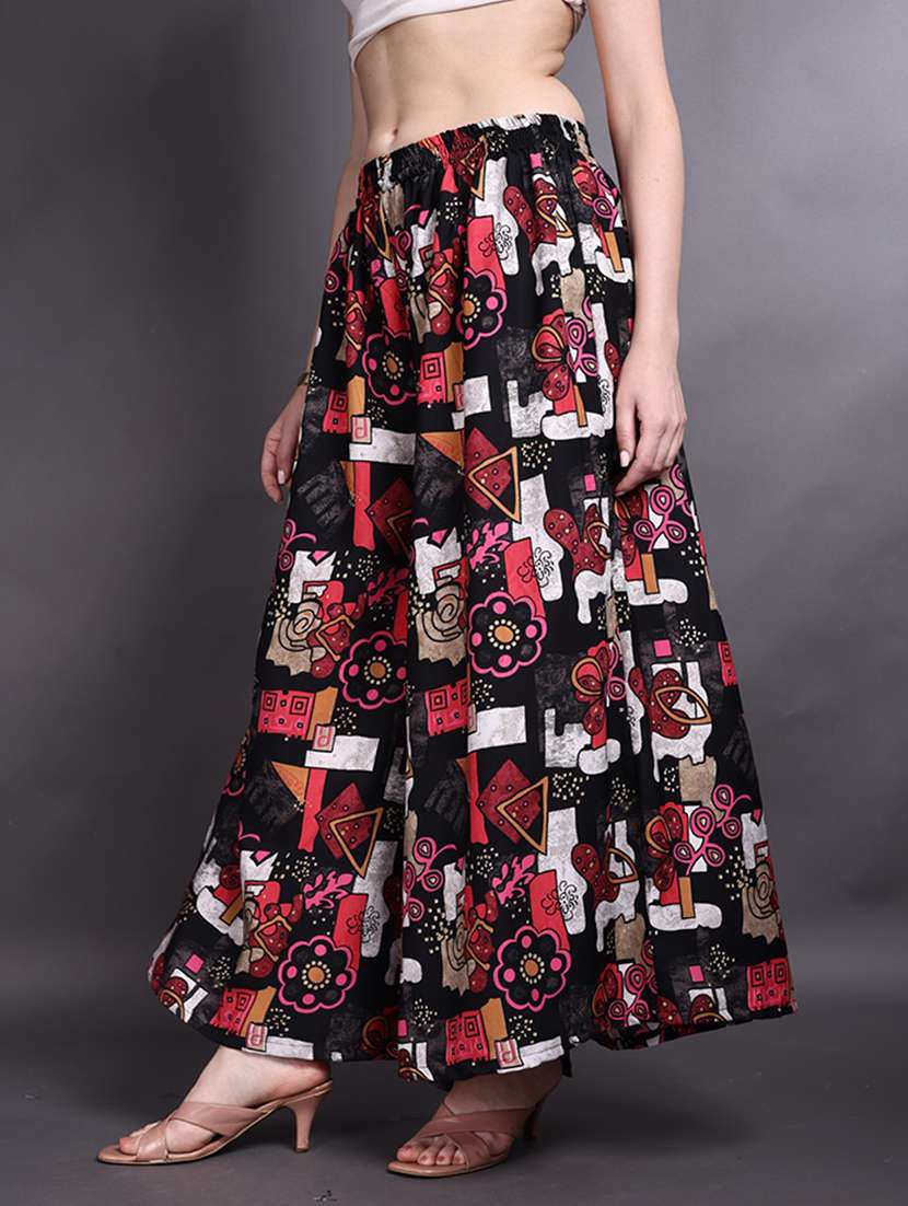 women printed mid rise flared palazzo - 22497582 -  Standard Image - 2