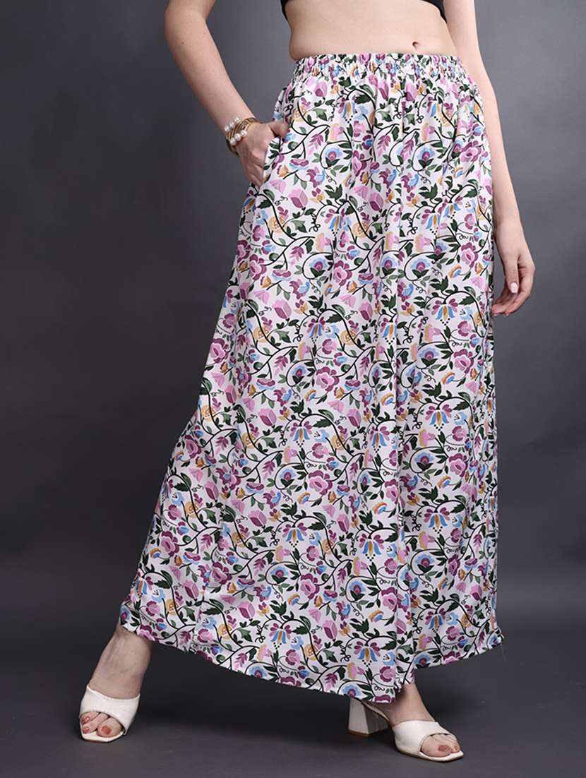 women printed mid rise flared palazzo - 22497583 -  Standard Image - 2