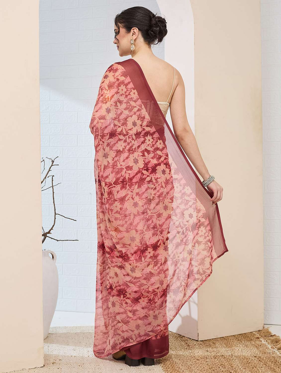 women printed ready to wear saree with blouse - 22497853 -  Standard Image - 2