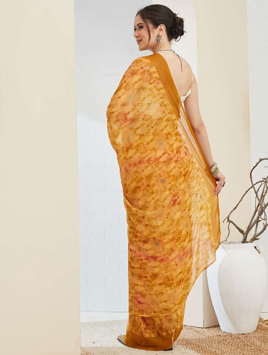 women printed ready to wear saree with blouse - 22497855 -  Standard Image - 2