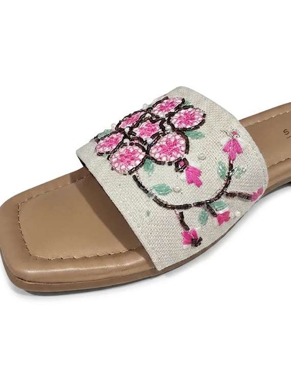 women embroidered slip on flats - 22497881 -  Standard Image - 2