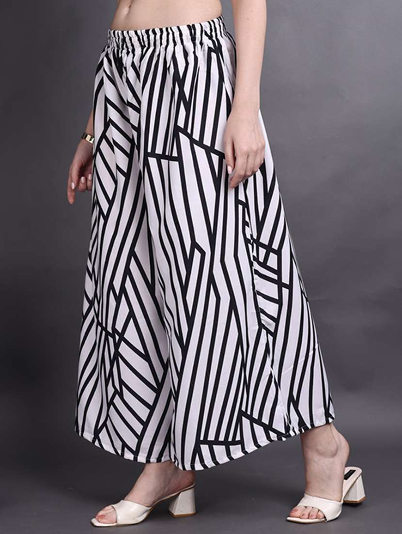 women printed mid rise flared palazzo - 22498061 -  Standard Image - 2