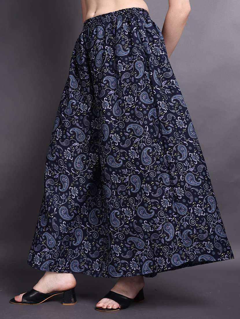 women printed mid rise flared palazzo - 22498066 -  Standard Image - 2