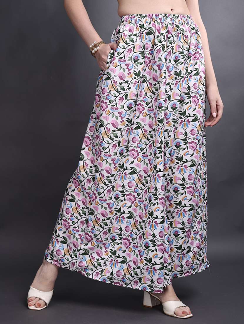 women printed mid rise flared palazzo - 22498069 -  Standard Image - 2