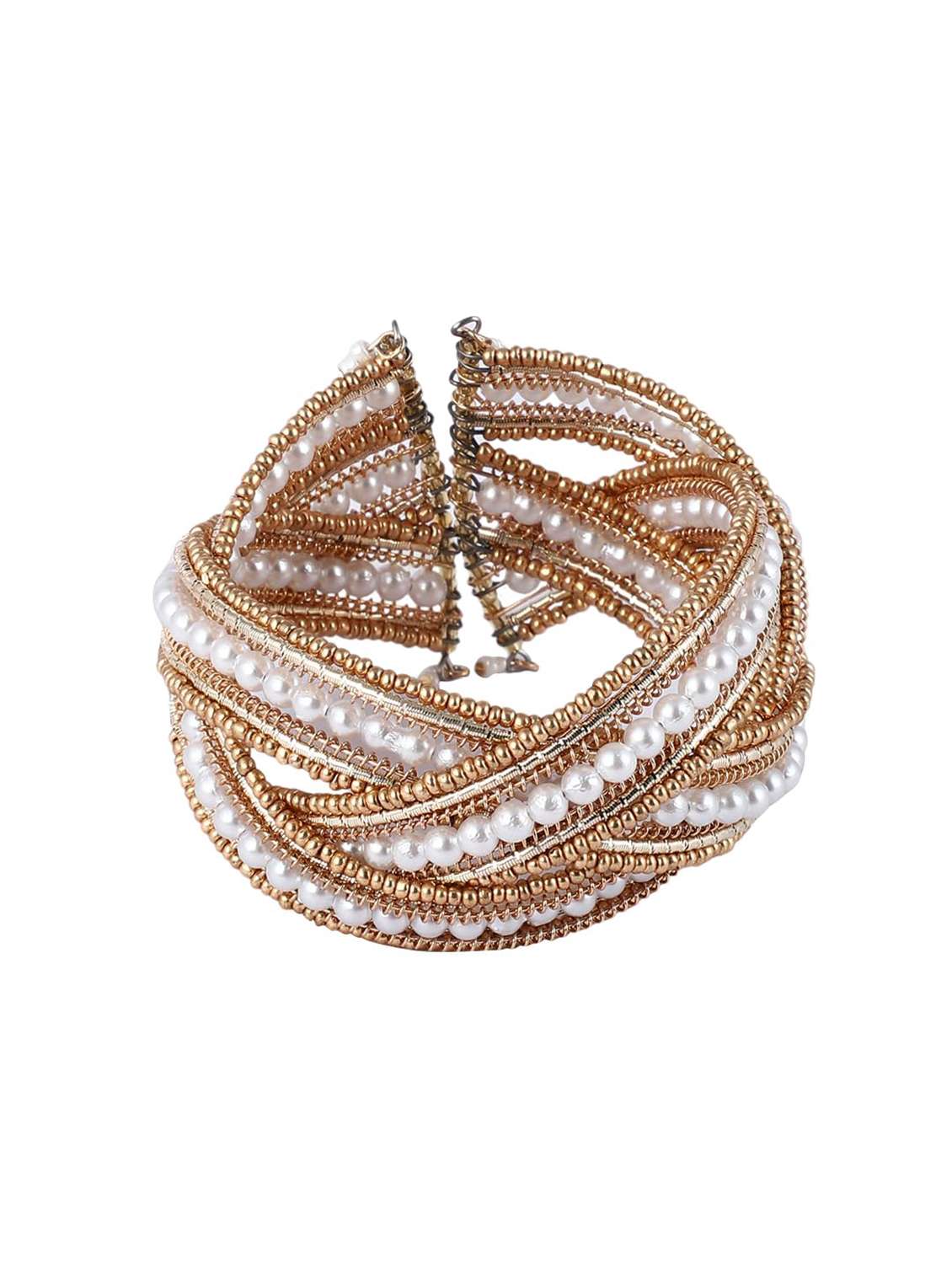 pearl & gold-toned multi-layer bracelet for women - 22498073 -  Standard Image - 2