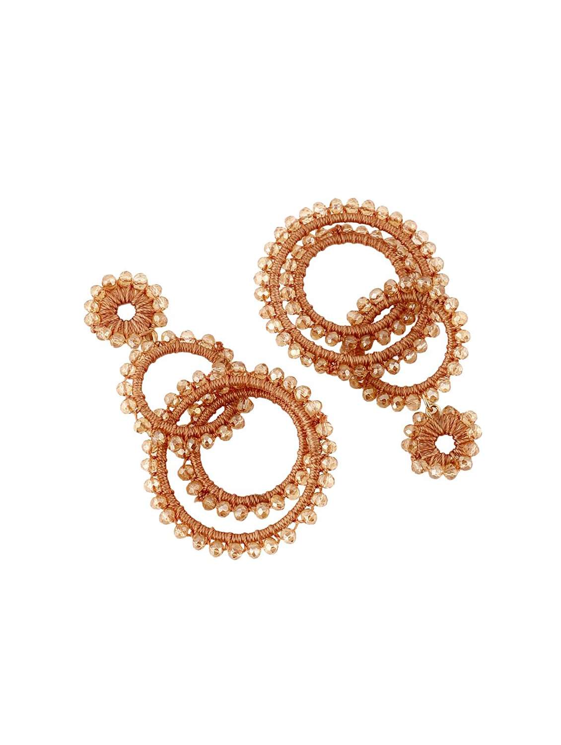 thread & crystal beaded drop earring - 22498094 -  Standard Image - 2