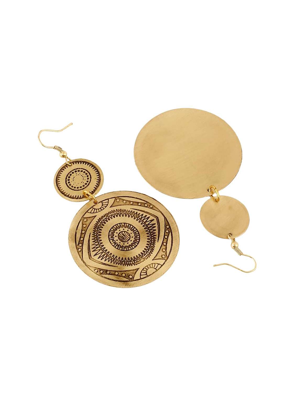 evil eye engraved metal drop earring - 22498097 -  Standard Image - 2