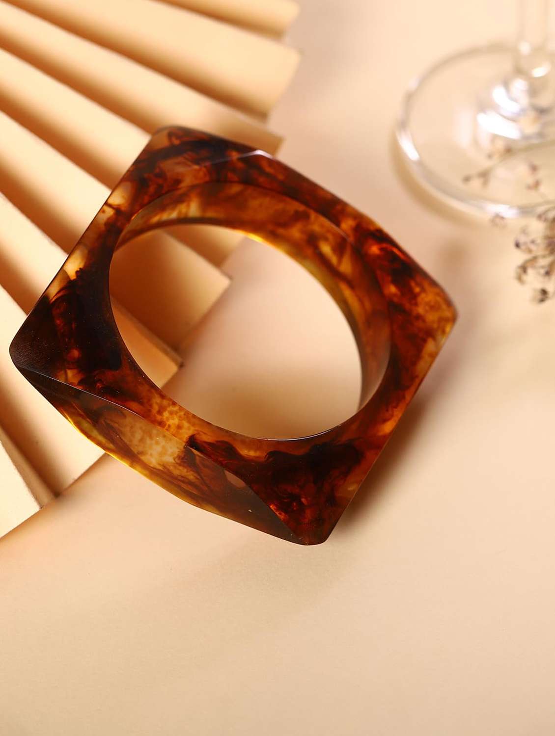 marble resin bangle for women