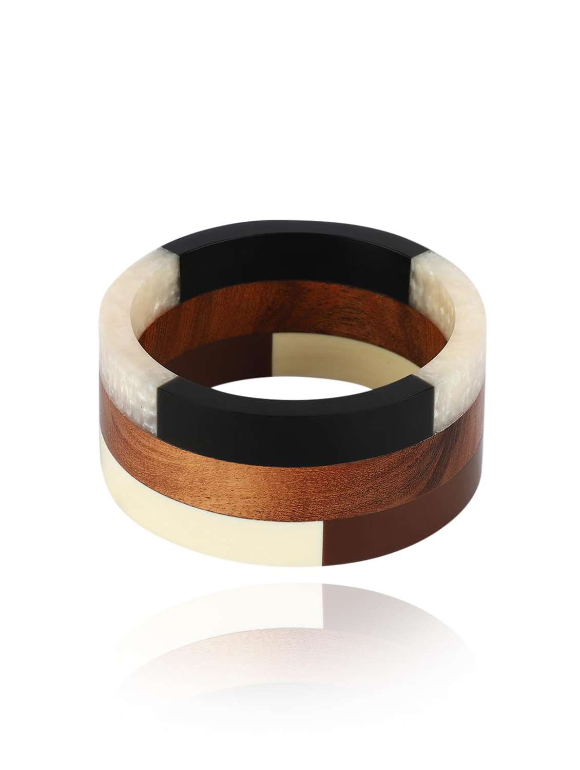 geometric wooden bangle for women - 22498113 -  Standard Image - 2