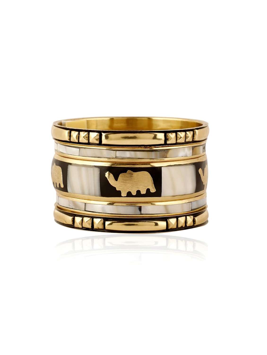 gold-toned elephant design bangle set for women - 22498174 -  Standard Image - 2