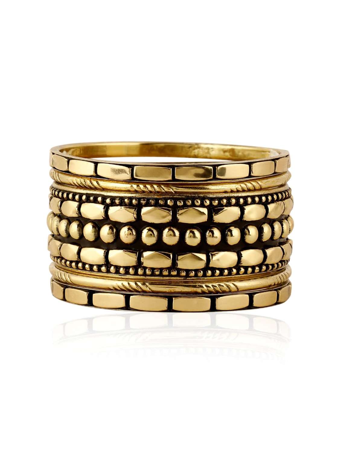 gold-toned textured bangle set for women set of 5 - 22498175 -  Standard Image - 2