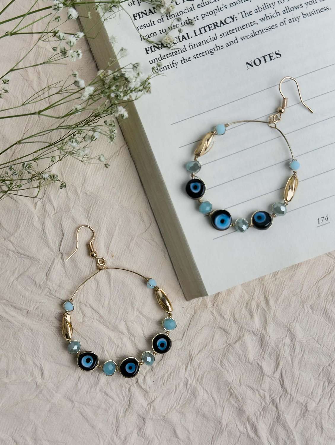 evil eye beads drop earring