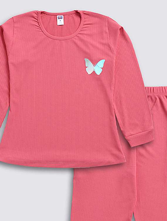 girls solid round neck full length set - 22498236 -  Standard Image - 2