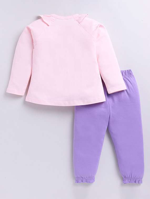 girls printed round neck full length set - 22498259 -  Standard Image - 2